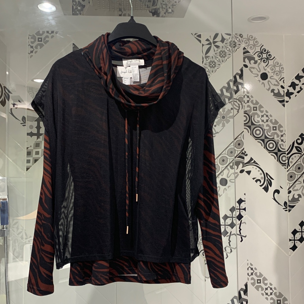 Nwtjoseph Ribkoff Two Tops:Mesh & Animal Print